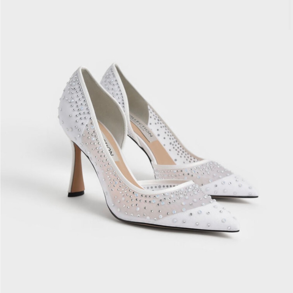 Charles & Keith White Bridal Heels